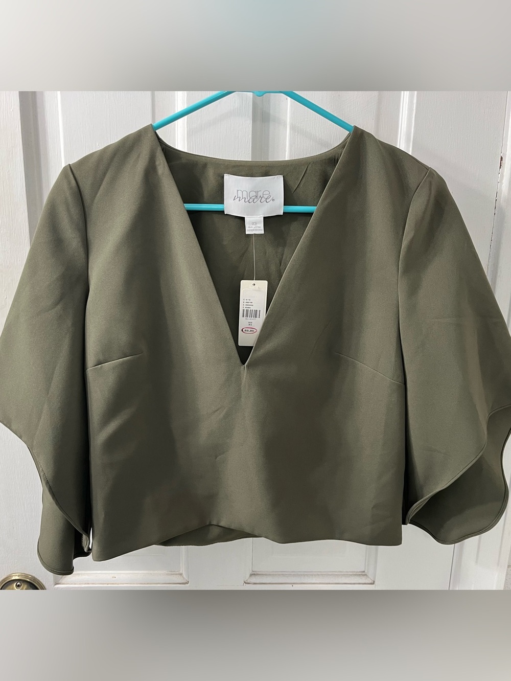 Mare Mare x Anthropologie NWT Veronica Cape Blouse Khaki Olive Green XS